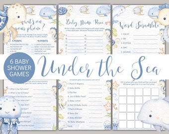 Baby Shower Games - Under the Sea - Printable - Instant Download