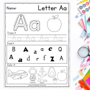 Alphabet Worksheets - Printable - Instant Download - Prek ...