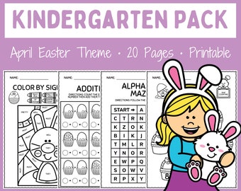 Easter printables - Kindergarten - Math - Letters - Instant download - Homeschool - Worksheets - Activities