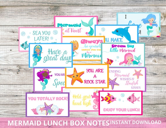 Lunchbox Note Cards - Mermaids Lunchbox Note Cards - Mermaids
