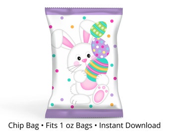 Easter chip bag - Instant download - Printable - Egg hunt decorations