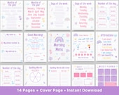 Elementary morning menu - Printable - Homeschool - First Grade - Second Grade - Spelling - Math - Affirmations - - Instant Download