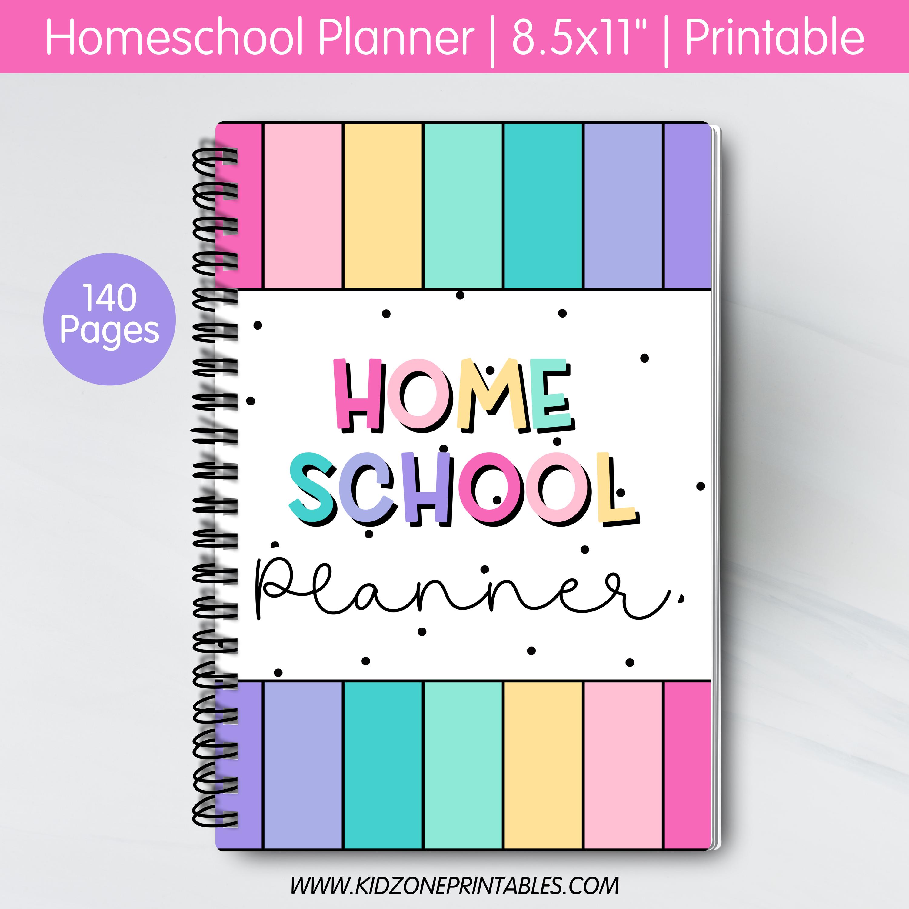 Homeschool Planner - Printable - Lesson Planner - Weekly Planner - Schedule - Attendance - Unit Study - Reading Log - Digital Download
