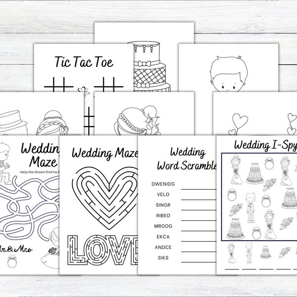 Wedding activity - Printable - Instant download - Kids Wedding Activity Book