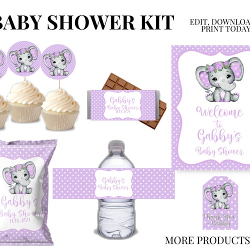 Editable Baby Shower Kit Bundle Package Printable Etsy