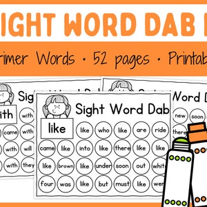 Sight Words - Worksheet - Printable - Instant download - Kindergarten - Activities