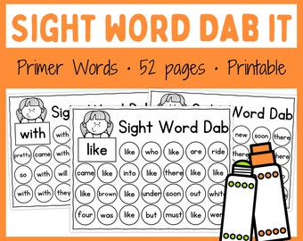 Sight Words - Worksheet - Printable - Instant download - Kindergarten - Activities