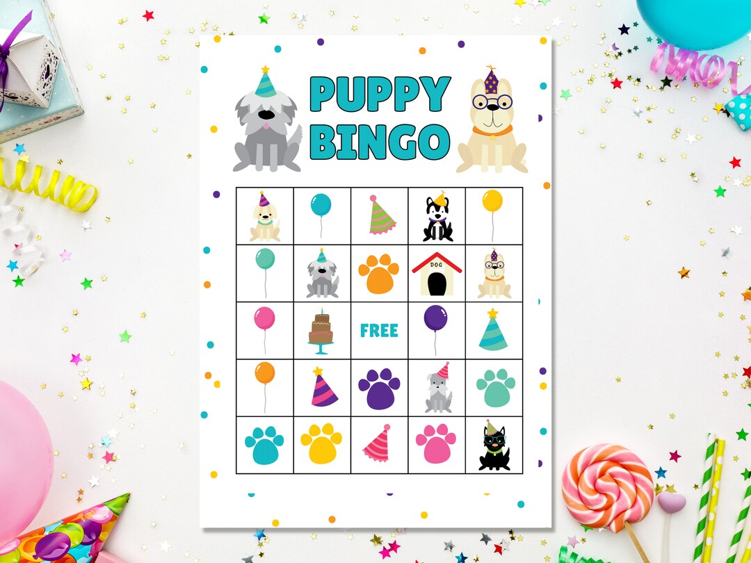 Puppy Party - Bingo - Printable - Instant Download - Birthday Games - Etsy