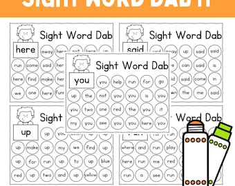 Sight Words - Worksheet - Printable - Instant download - Pre-k - Kindergarten