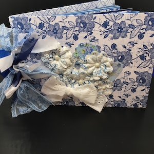 Simple blue floral junk journal