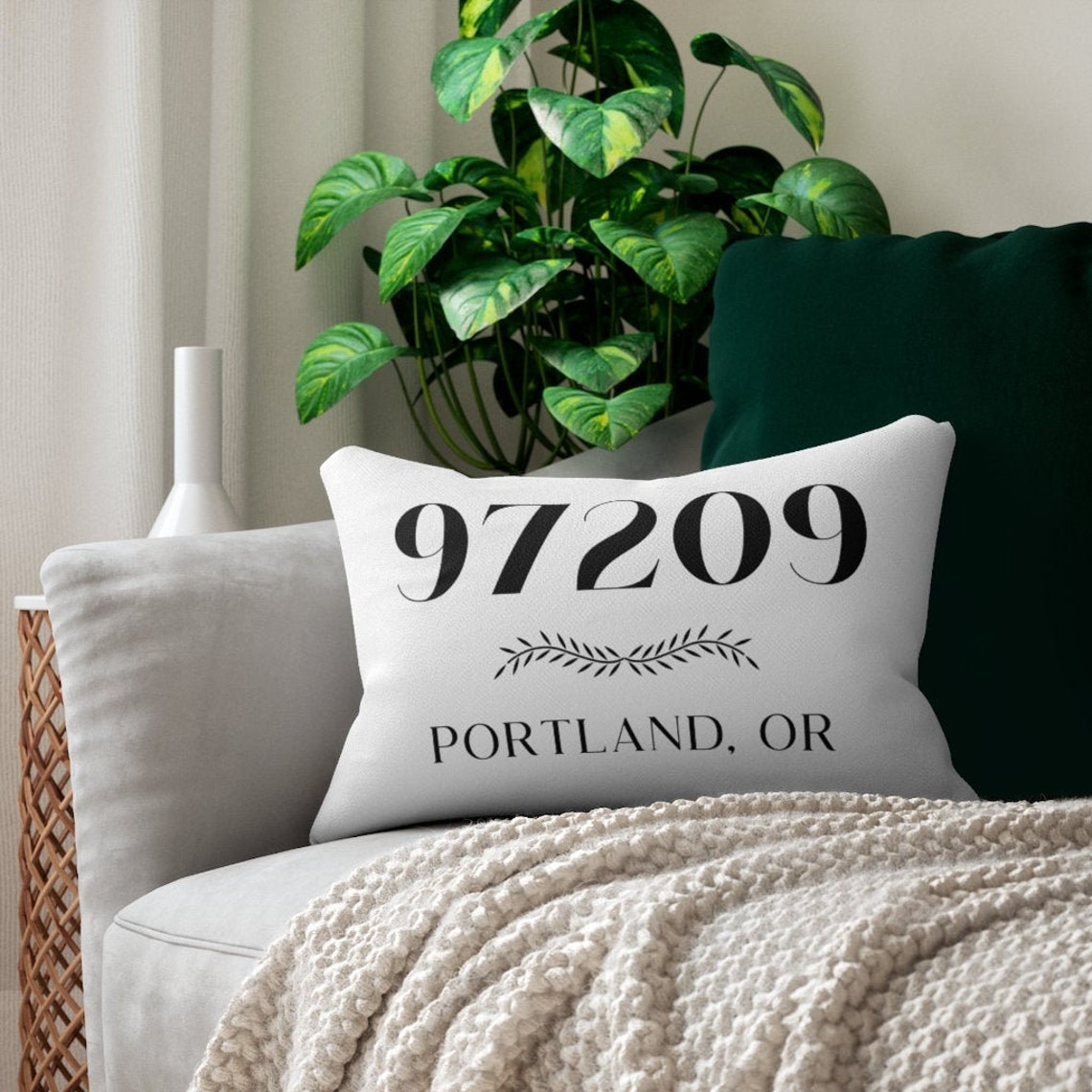 Personalized Zip Code Lumbar Pillow City State Home decor Etsy