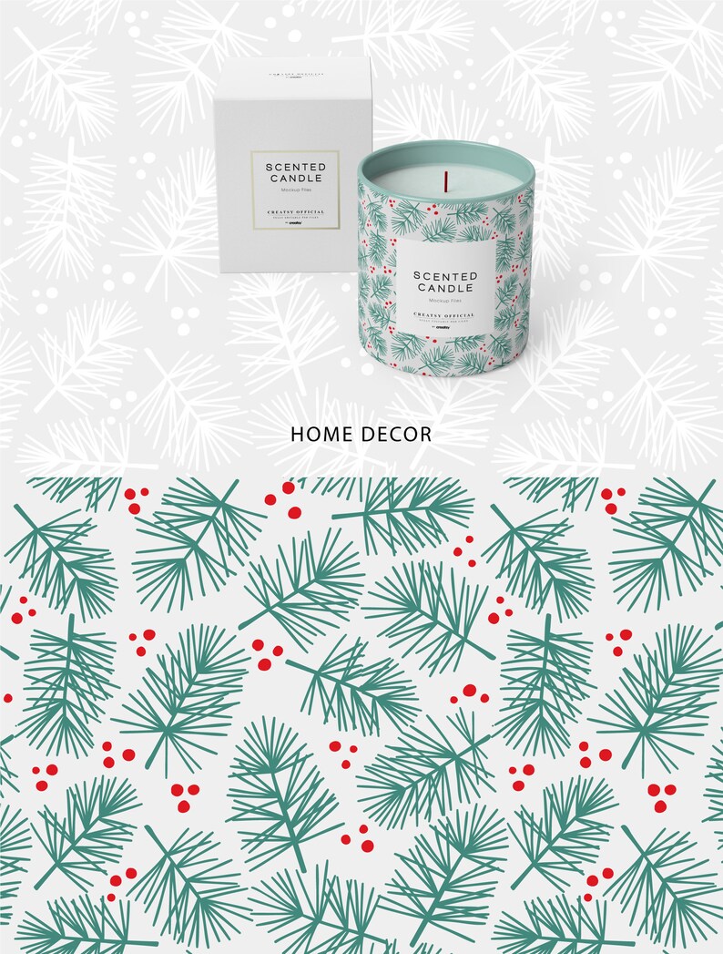 Winter seamless pattern Poinsettia digital background Christmas digital paper Hygge digital print Floral clipart Scandinavian Christmas