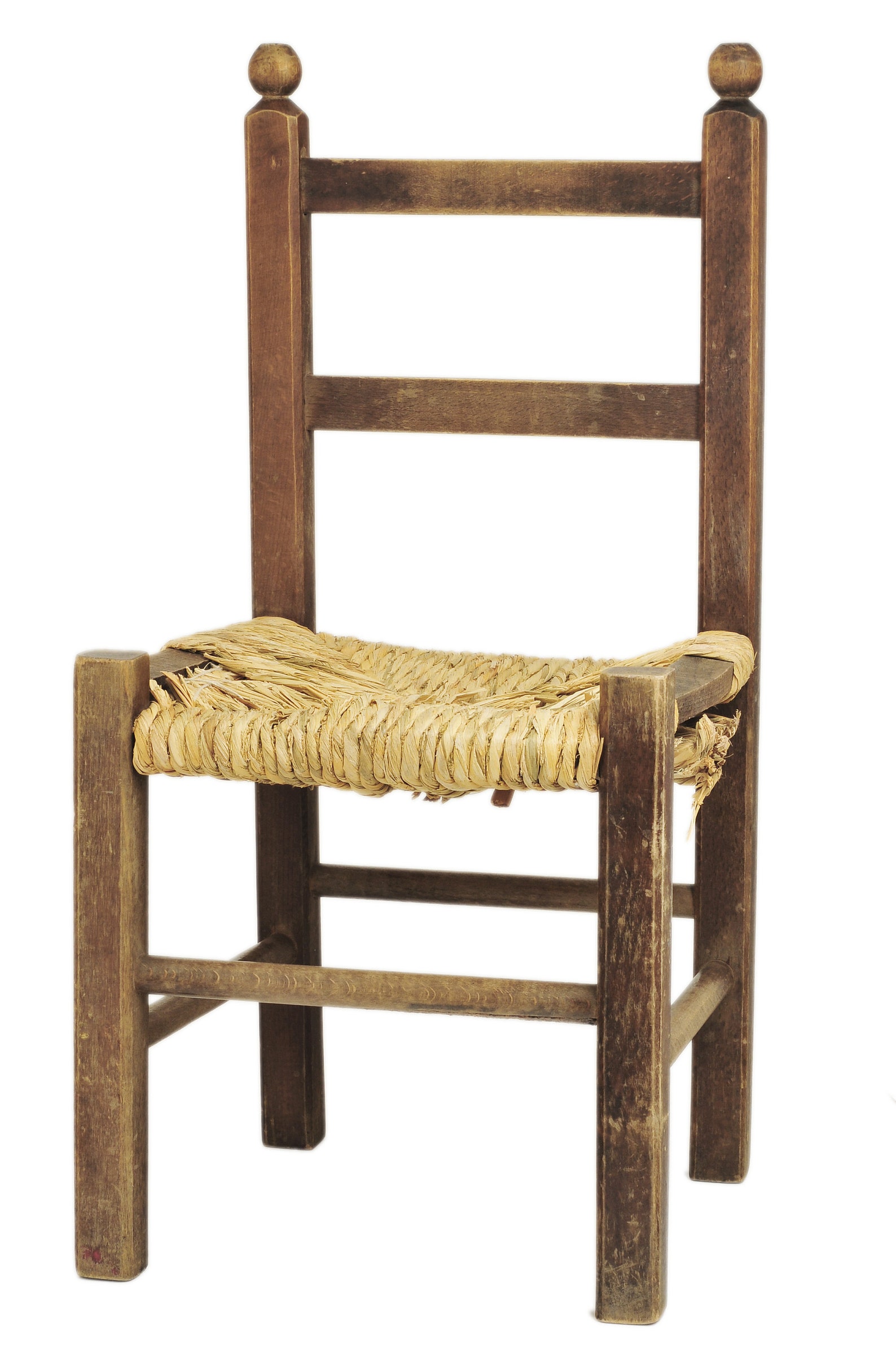 Silla de nogal vintage pequeña con asiento de paja y cubierta Etsy