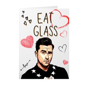 David Rose Valentine's Day Card, David Rose greeting Card, Eat Glass, Warmest regards, Valentine's card, david rose valentines, Ew David