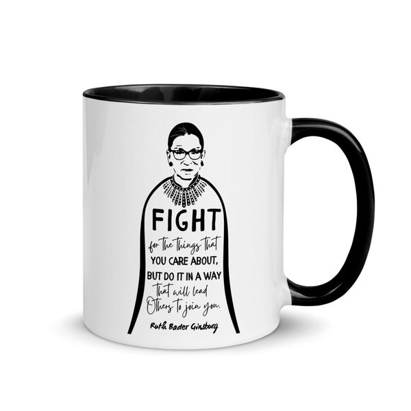 Ruth Bader Ginsburg RBG 11 oz Ceramic coffee Tea mug, Feminism, Justice, Lawyer Gift, Political, Mom Girlfriend Best Friend Gift