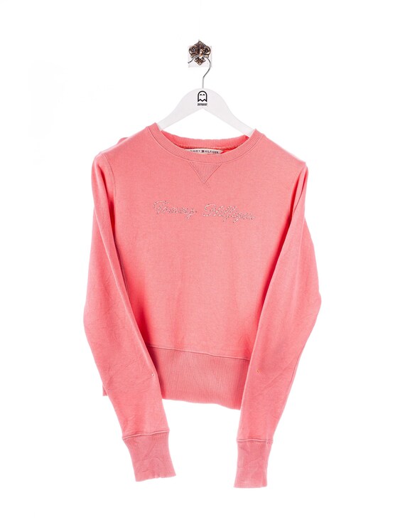 Vintage Tommy Hilfiger Logo Stick Sweatshirt Pink