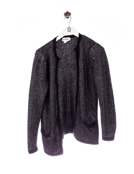 Vintage JH Collectibles Silver Glitter Knit Cardig