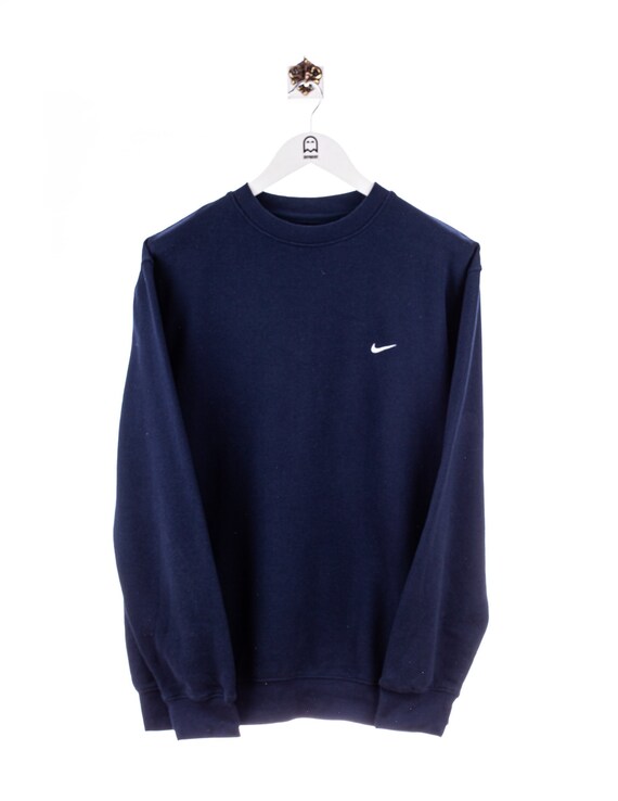 Vintage Nike Swoosh Stick Sweatshirt Navy/Weiß