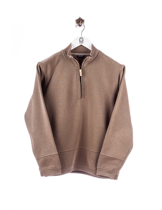 Vintage Champion Half Zip Sweatshirt Khaki