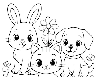 Livre de coloriage imprimable de 10 pages pour enfants, pages à colorier à téléchargement numérique, livre d'activités amusantes, téléchargement immédiat au format PDF