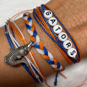 FLORIDA GATORS Charm Bracelet Set, Pura Vida Style Bracelet, University of Florida Football Gift, Gator Nation, Gator Chomp