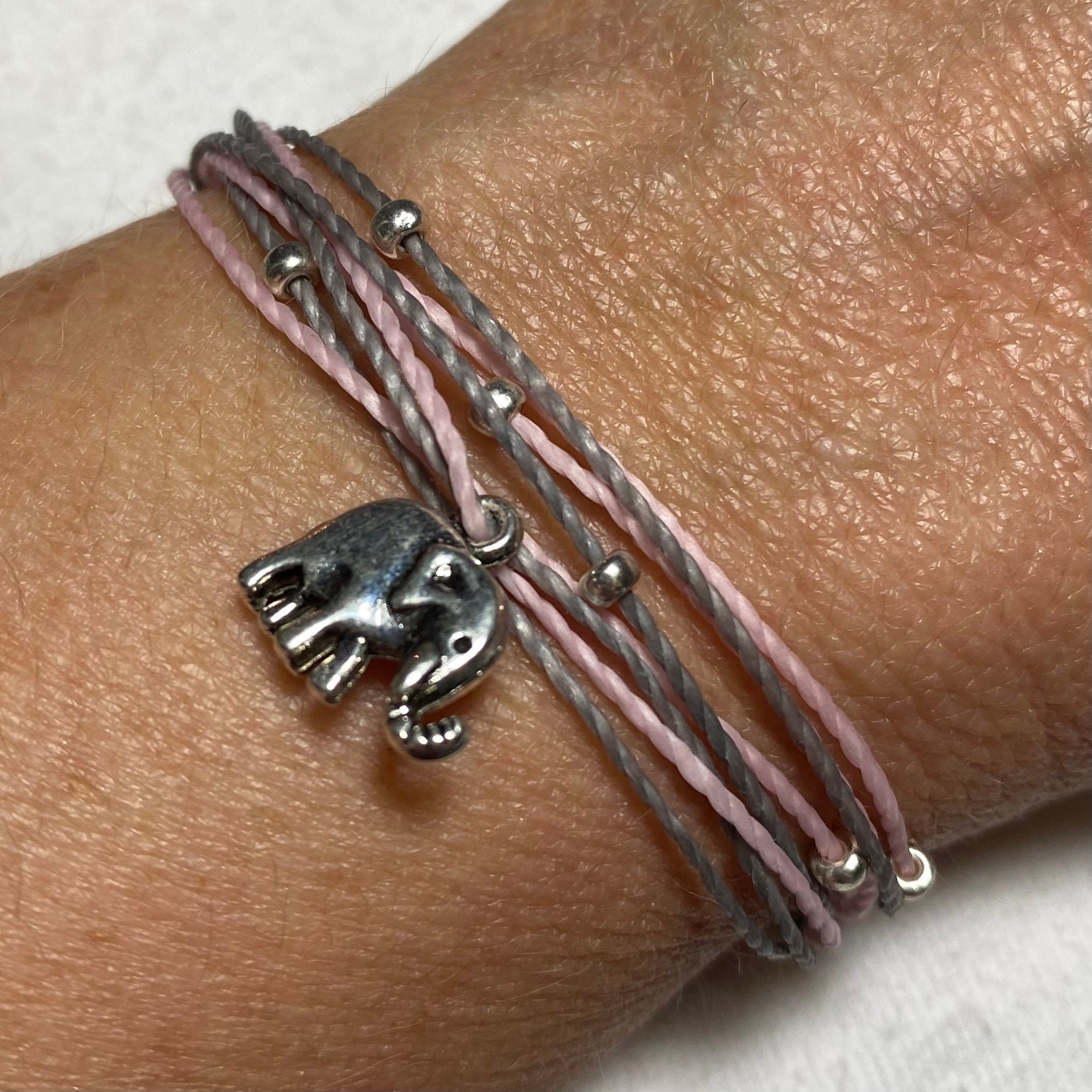 ELEPHANT Charm Bracelet Stackable String Charm Bracelet Pura Vida Style Bracelet Circus Animal