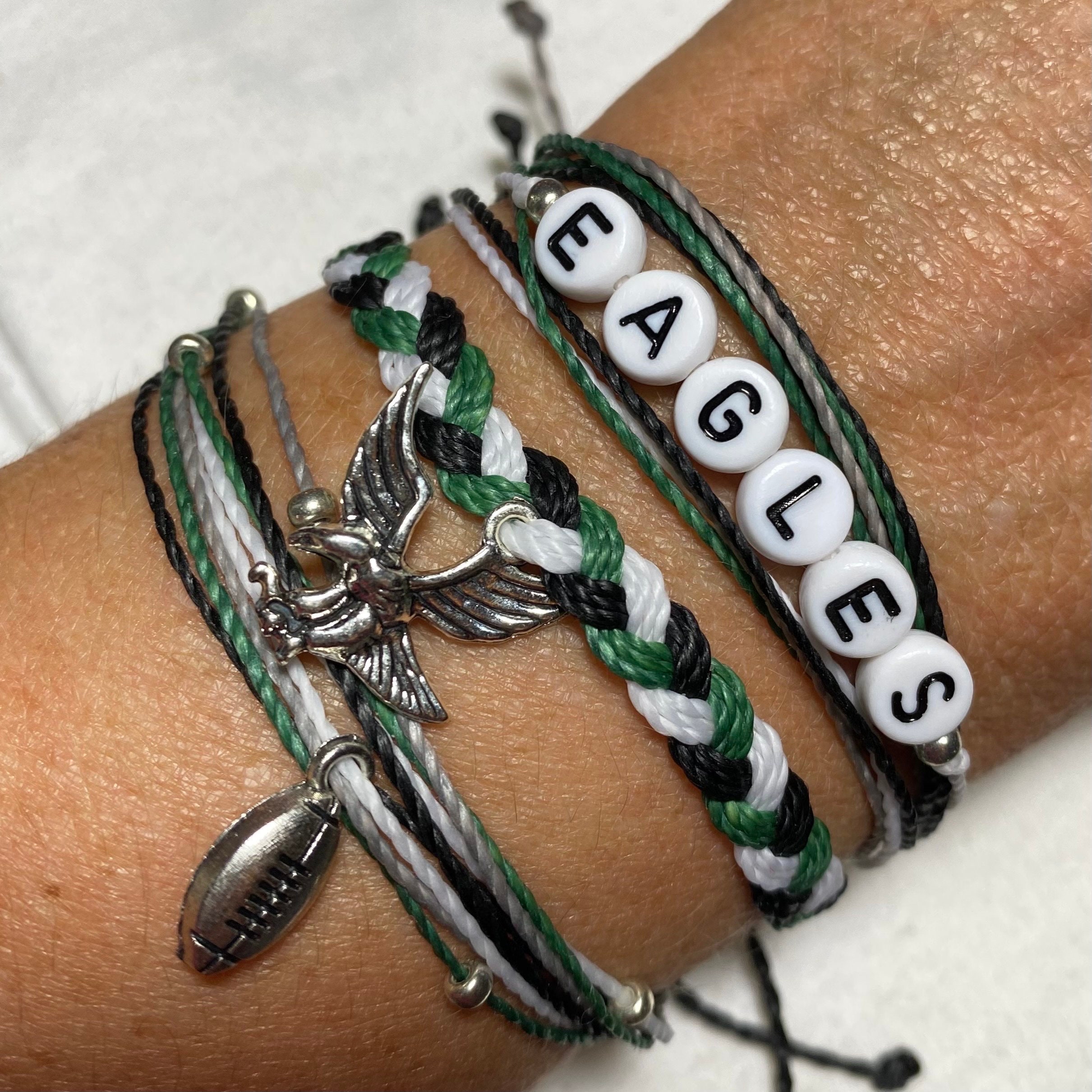 Infinity Love Eagles Bracelets Football Charm Handmade Rope Leather Weave  Bangles For Women Men Jewelry Custom | Wish