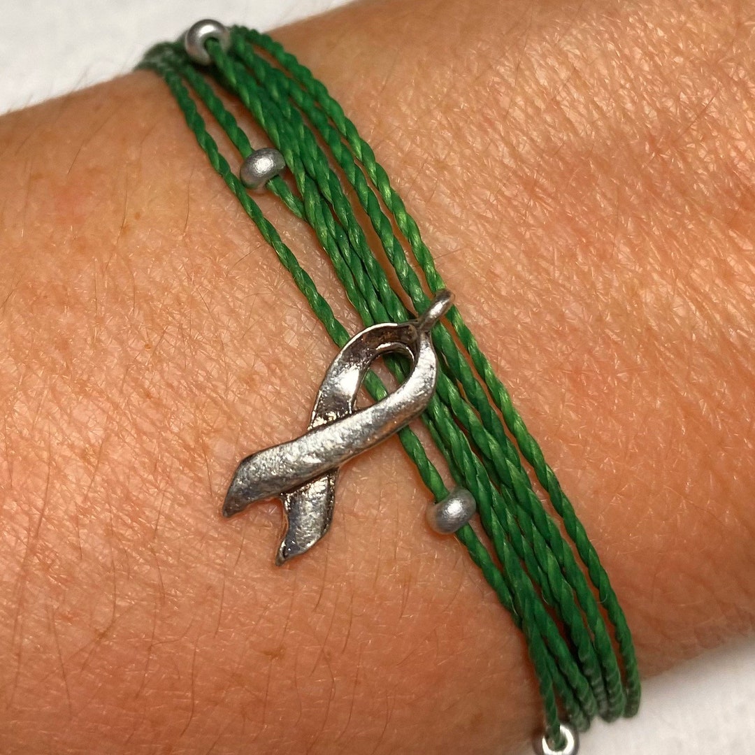 GREEN String Bracelet for Bipolar Disorder Celiac Disease Etsy
