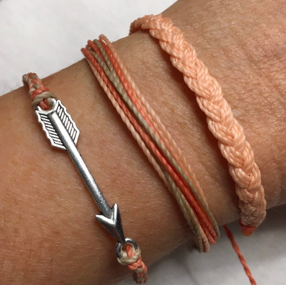 ARROW Charm Bracelet Stackable String Charm Bracelet Set Etsy