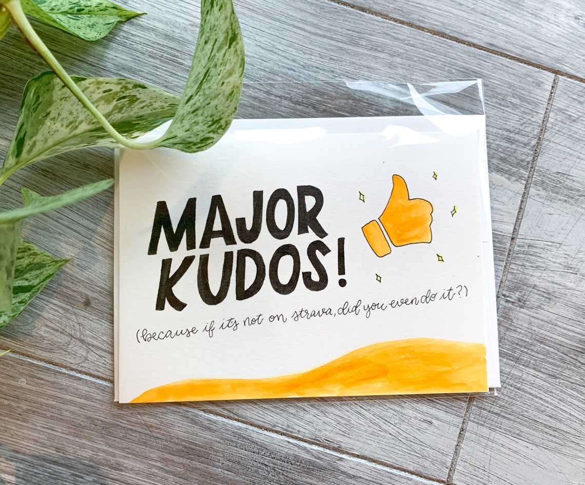 Strava Running Card / Strava Kudos Card for Runners Cyclists Etsy