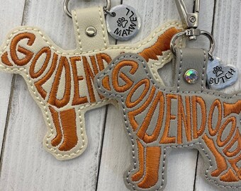GoldenDoodle Embroidered Key Fob