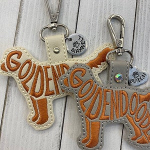 GoldenDoodle Embroidered Key Fob