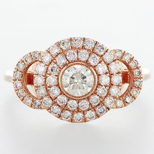 0.87 Ct Diamond Ring, Exquisite Diamond Cocktail Ring