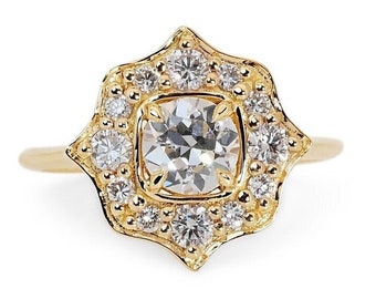 1.22  ct Natural Diamonds Engagement Ring, Vintage Style Diamond Engagement Ring