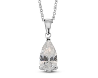 1.00 ct Pear Diamond Necklace, Diamond Gold Drop Necklace, Cadeau d'anniversaire, Cadeau de Noël, Cadeau d'anniversaire