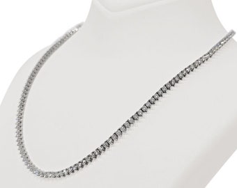 6.25 Carat VVS1-VVS2 Diamond Tennis Riviera Neckalce - 14 kt. White gold Necklace