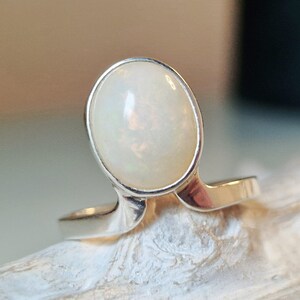 Natural Ethiopian Opal in sterling silver ring | Sterling silver opal ring