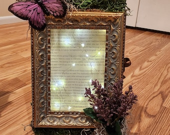 Enchanted Book Centerpiece: Fairy Tale Decor with Moss & Butterfly