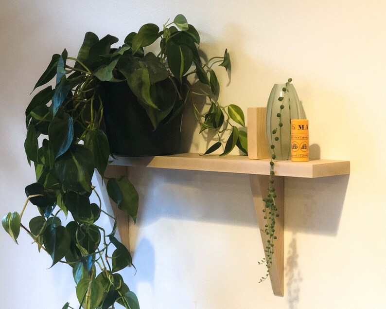 Modern Plant Shelf Wood Shelf Minimalist Plant Shelf