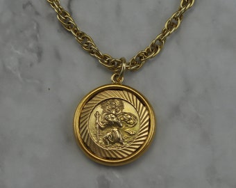 Gold St Christopher - Etsy UK
