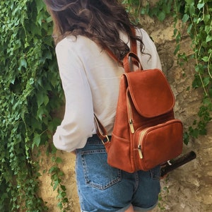 Womens Italian Leather Backpack -  Leather Rucksack - Christmas Gift - Backpack Purse - Leather Satchel - Minimalist Backpack