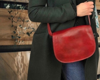 Leather Crossbody bag - made in italy