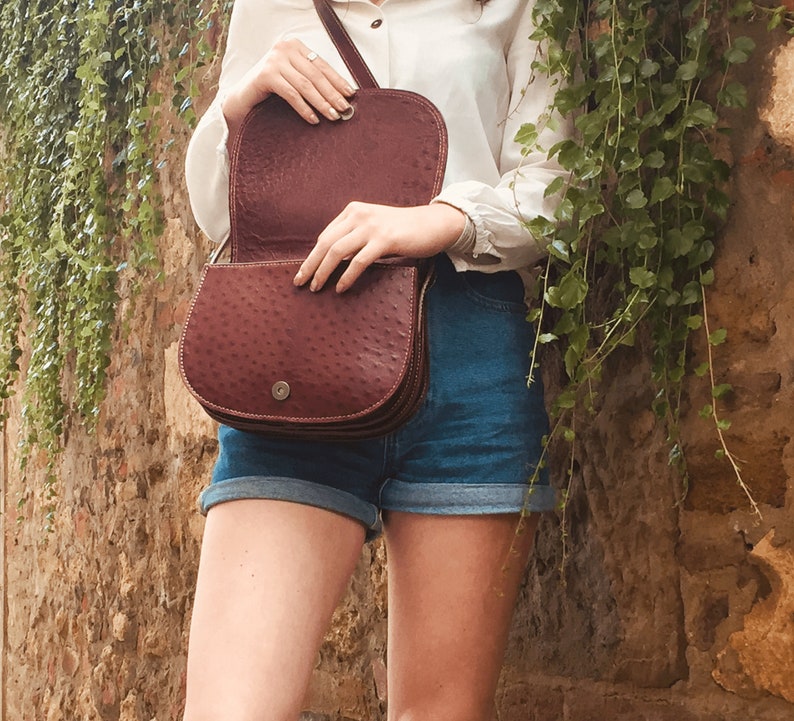 Ostrich Leather Purse Luxury Leather Bag Leather Crossbody Etsy