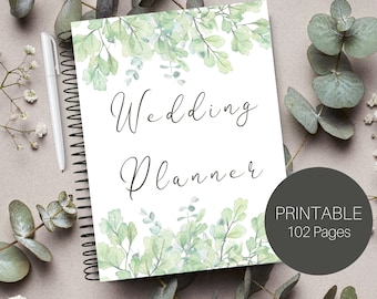 Wedding Planner Printable, Printable Wedding Planner, Wedding Checklist, Engagement Gift, Wedding Planning Book, PDF, Wedding Binder, Plan