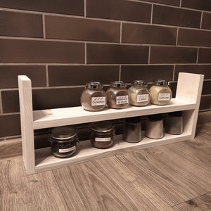 Étagère à épices en bois pour comptoir Étagère à épices Rangement de cuisine Étagère à huiles essentielles pour le mur image 7