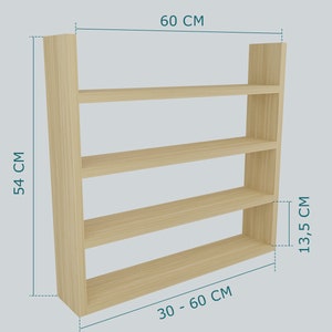 Étagère à épices en bois pour comptoir Étagère à épices Rangement de cuisine Étagère à huiles essentielles pour le mur image 3