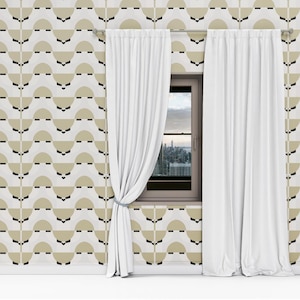 Green Geometric Peel and Stick Wallpaper - Art Deco Removable Wall Decor