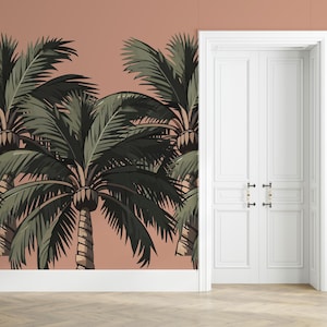 Palm tree wallpaper Peel and Stick Wallpaper, Bohemian Babe decor, Tropical bedroom