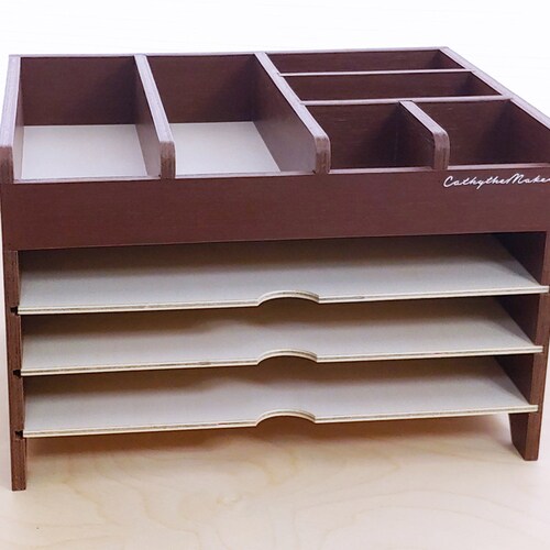 Vintage Wood Desk Organizer Etsy