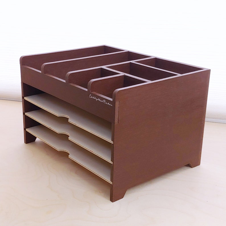 Vintage Wood Desk Organizer Etsy